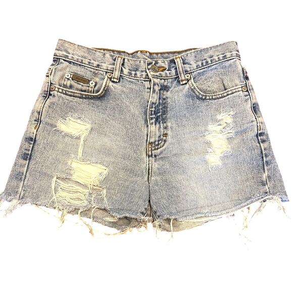 90s Vintage Calvin Klein Jean High Rise Cut-Off Shorts Size 5 - Picture 1 of 16